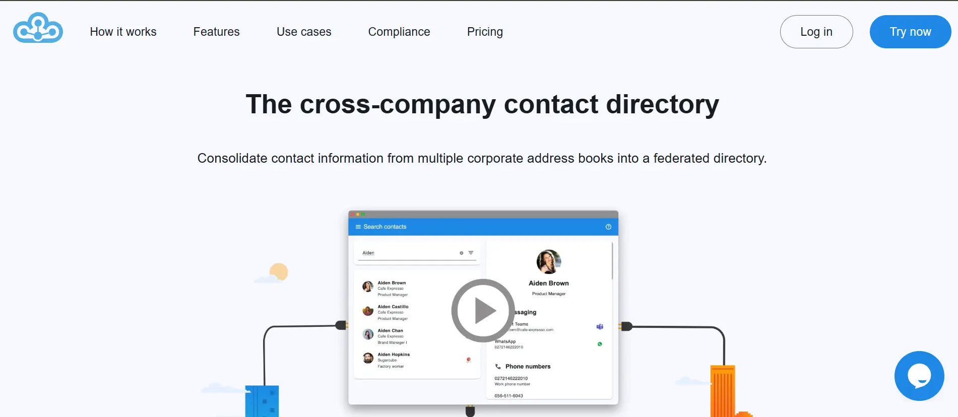 Federated Directory homepage describing cross-company contact directory sharing